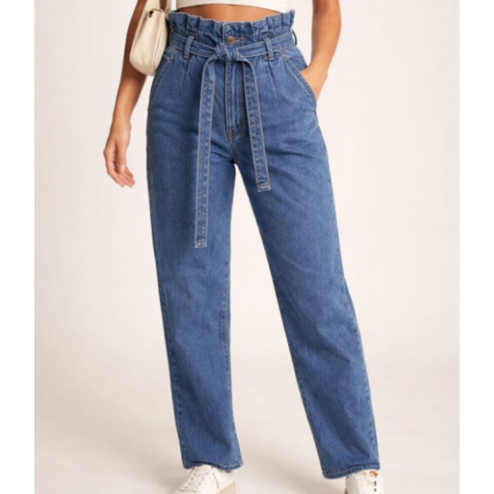 Abercrombie & Fitch Paperbag Waist Mom Jeans Size 26